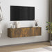 Comodă TV de perete stejar afumat 120x30x30 cm lemn compozit - WALTI WALTI