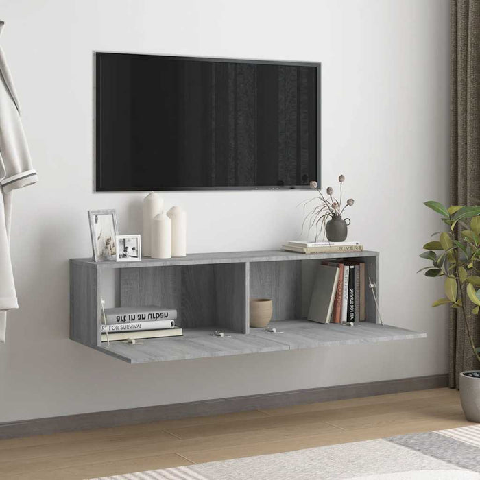 Comodă TV de perete, gri sonoma, 120x30x30 cm, lemn compozit - WALTI WALTI