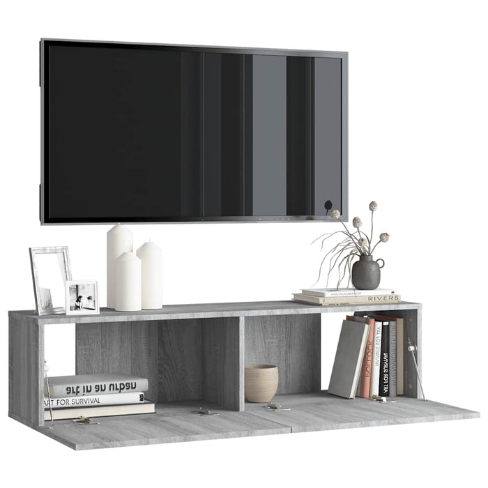 Comodă TV de perete, gri sonoma, 120x30x30 cm, lemn compozit - WALTI WALTI