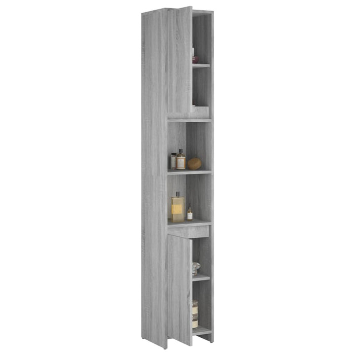 Dulap de baie, sonoma gri, 30x30x183,5 cm, lemn prelucrat - WALTI WALTI