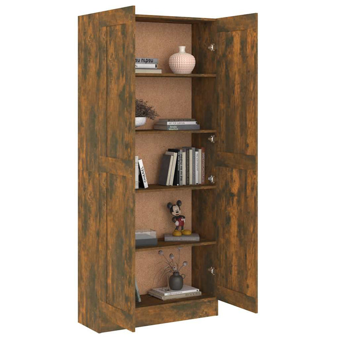 Bibliotecă, stejar fumuriu, 82,5x30,5x185,5 cm, lemn prelucrat - WALTI WALTI