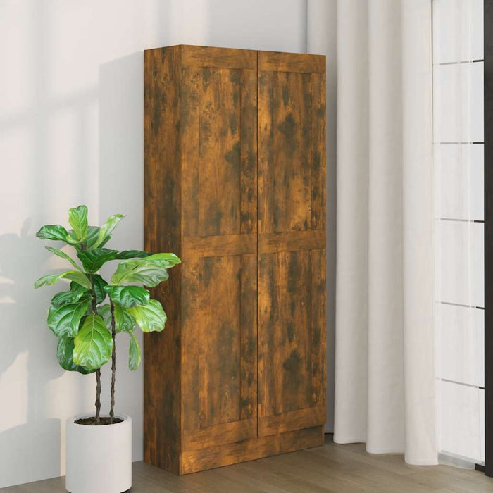 Bibliotecă, stejar fumuriu, 82,5x30,5x185,5 cm, lemn prelucrat - WALTI WALTI