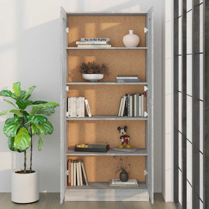 Bibliotecă, gri sonoma, 82,5x30,5x185,5 cm, lemn prelucrat - WALTI WALTI