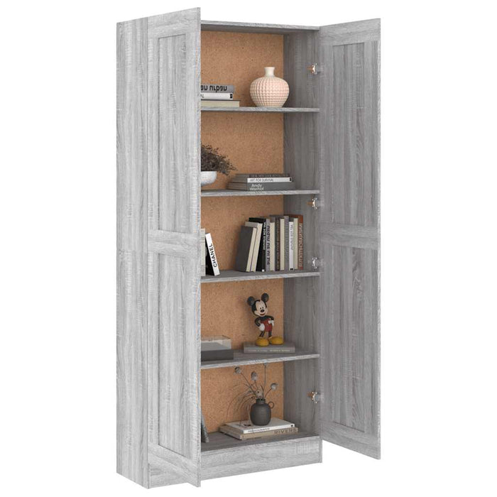 Bibliotecă, gri sonoma, 82,5x30,5x185,5 cm, lemn prelucrat - WALTI WALTI