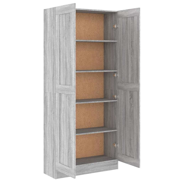 Bibliotecă, gri sonoma, 82,5x30,5x185,5 cm, lemn prelucrat - WALTI WALTI