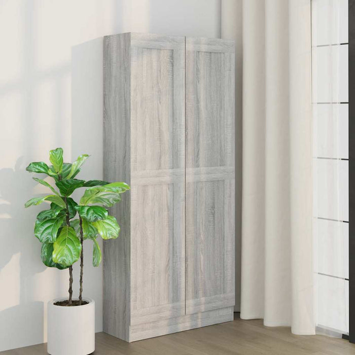 Bibliotecă, gri sonoma, 82,5x30,5x185,5 cm, lemn prelucrat - WALTI WALTI