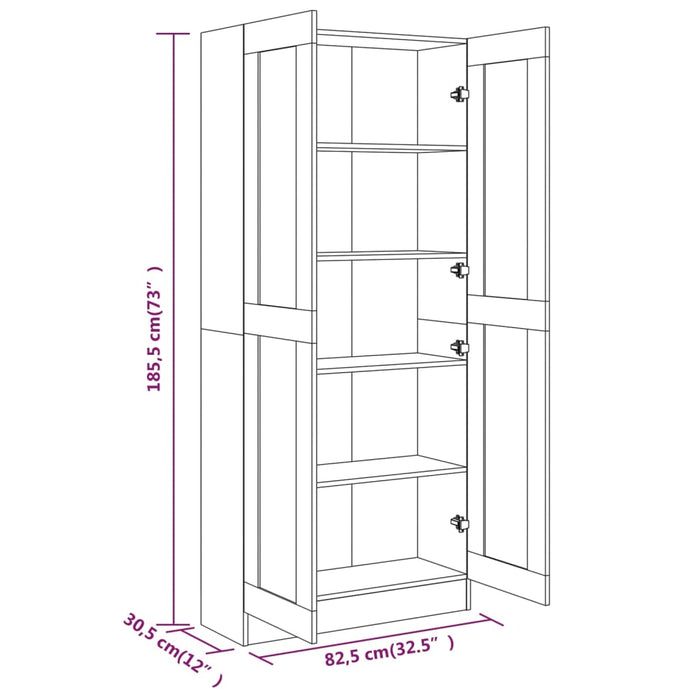 Bibliotecă, stejar maro, 82,5x30,5x185,5 cm, lemn prelucrat - WALTI WALTI