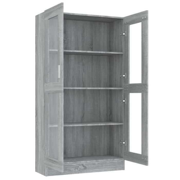 Dulap vitrină, gri sonoma, 82,5x30,5x150 cm, lemn prelucrat - WALTI WALTI