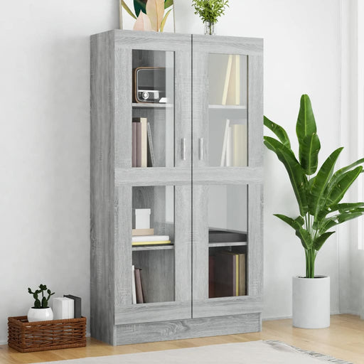 Dulap vitrină, gri sonoma, 82,5x30,5x150 cm, lemn prelucrat - WALTI WALTI