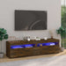 Comodă TV cu lumini LED, 2 buc., stejar afumat, 75x35x40 cm - WALTI WALTI