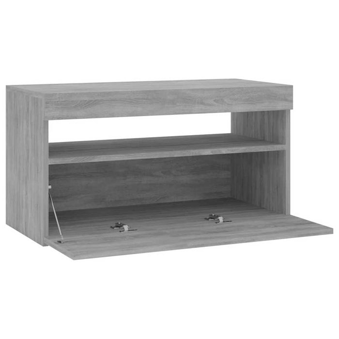 Comodă TV cu lumini LED, sonoma gri, 75x35x40 cm - WALTI WALTI