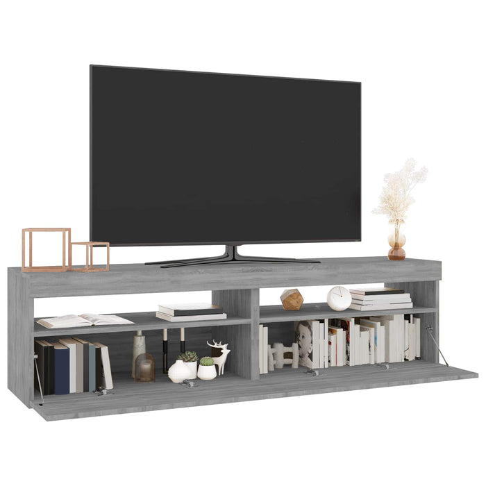 Comodă TV cu lumini LED, 2 buc., Sonoma gri, 75x35x40 cm - WALTI WALTI