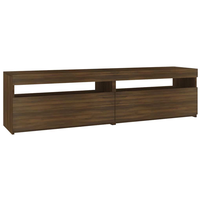 Comodă TV cu lumini LED, 2 buc., stejar maro, 75x35x40 cm WALTI