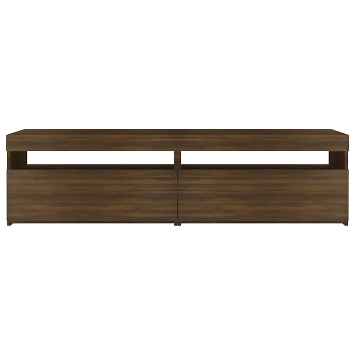 Comodă TV cu lumini LED, 2 buc., stejar maro, 75x35x40 cm WALTI