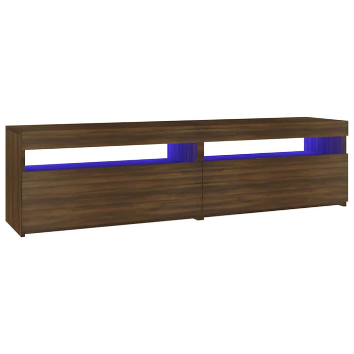 Comodă TV cu lumini LED, 2 buc., stejar maro, 75x35x40 cm WALTI
