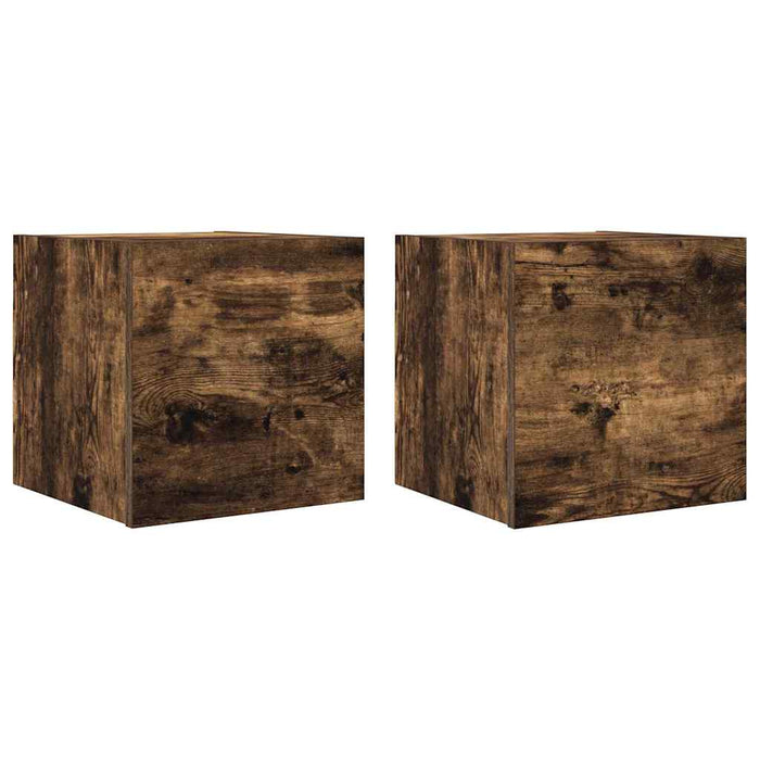 Comode TV montaj pe perete 2 buc. stejar fumuriu 30,5x30x30 cm - WALTI WALTI