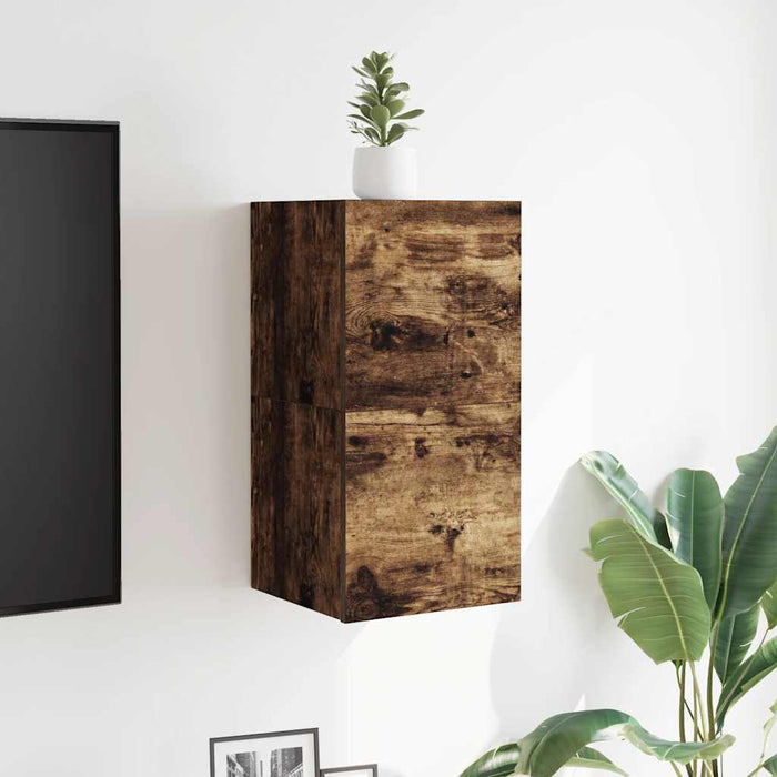 Comode TV montaj pe perete 2 buc. stejar fumuriu 30,5x30x30 cm - WALTI WALTI