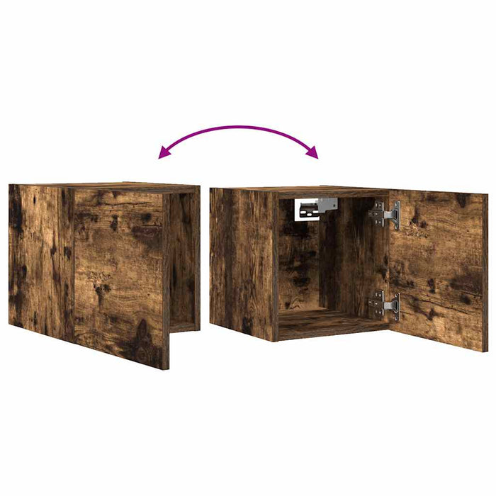 Comode TV montaj pe perete 2 buc. stejar fumuriu 30,5x30x30 cm - WALTI WALTI