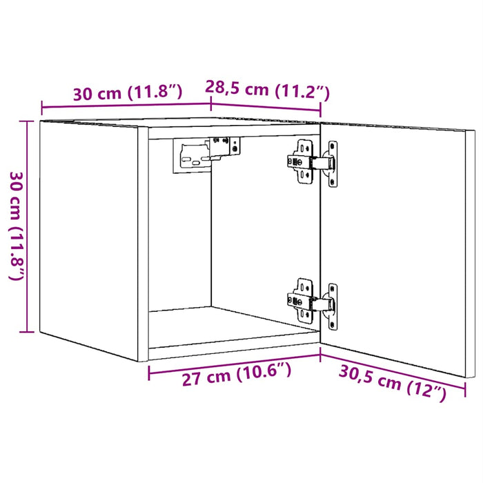 Dulapuri TV montaj pe perete, sonoma gri, 30,5x30x30 cm - WALTI WALTI