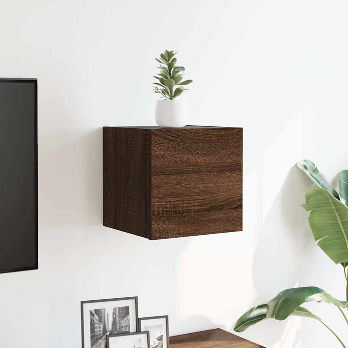 Dulap TV montaj pe perete, stejar maro, 30,5x30x30 cm WALTI