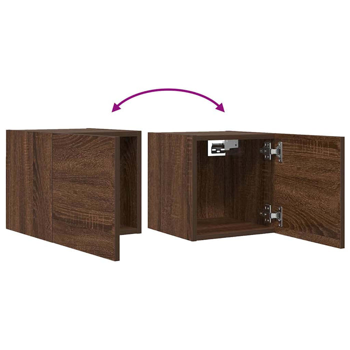 Dulap TV montaj pe perete, stejar maro, 30,5x30x30 cm WALTI