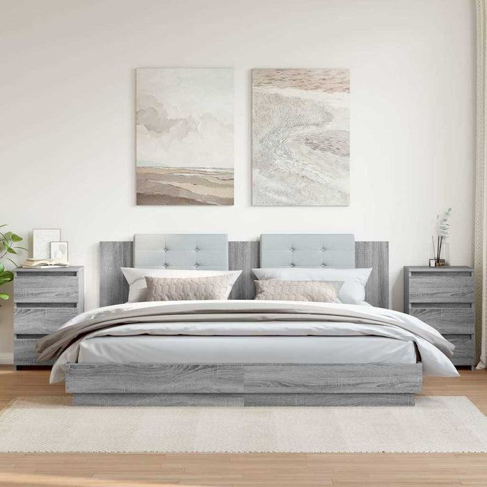 Noptiere, 2 buc., gri sonoma, 40x35x62,5 cm, lemn prelucrat - WALTI WALTI