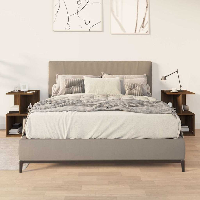 Noptiere, 2 buc., stejar maro, 35x35x55 cm, lemn prelucrat - WALTI WALTI