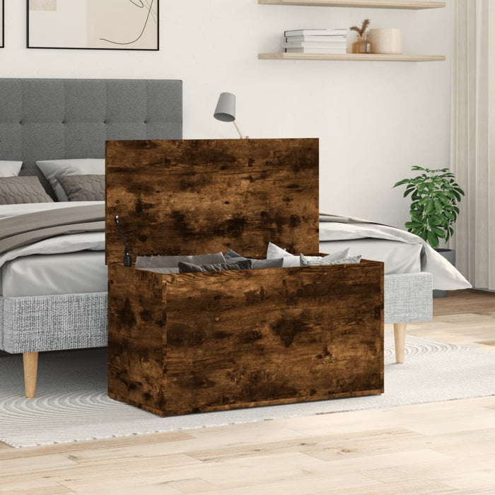 Cufăr de depozitare stejar fumuriu 84x42x46 cm lemn prelucrat - WALTI WALTI