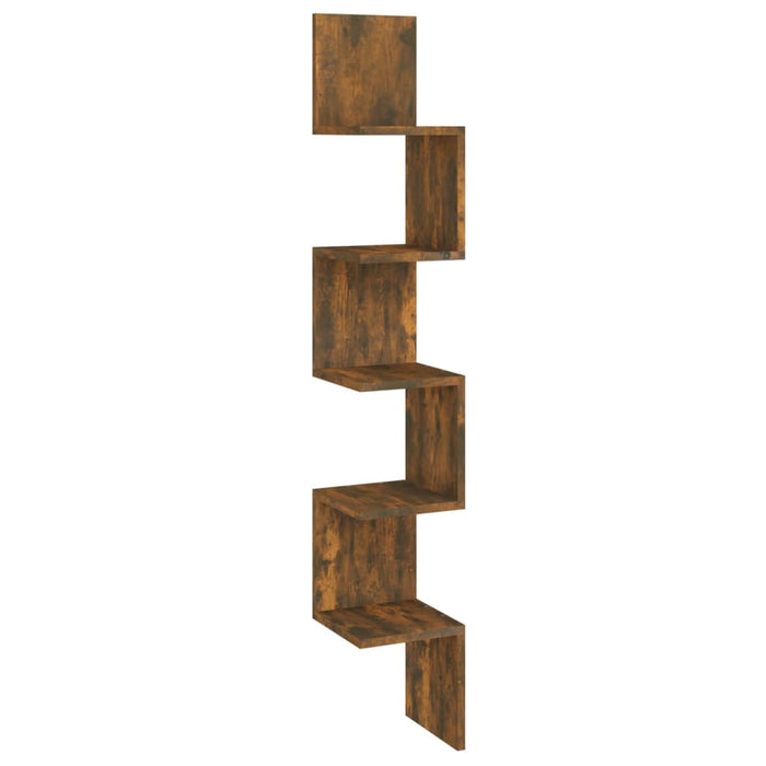 Raft perete de colț stejar afumat 20x20x127,5 cm lemn compozit - WALTI WALTI