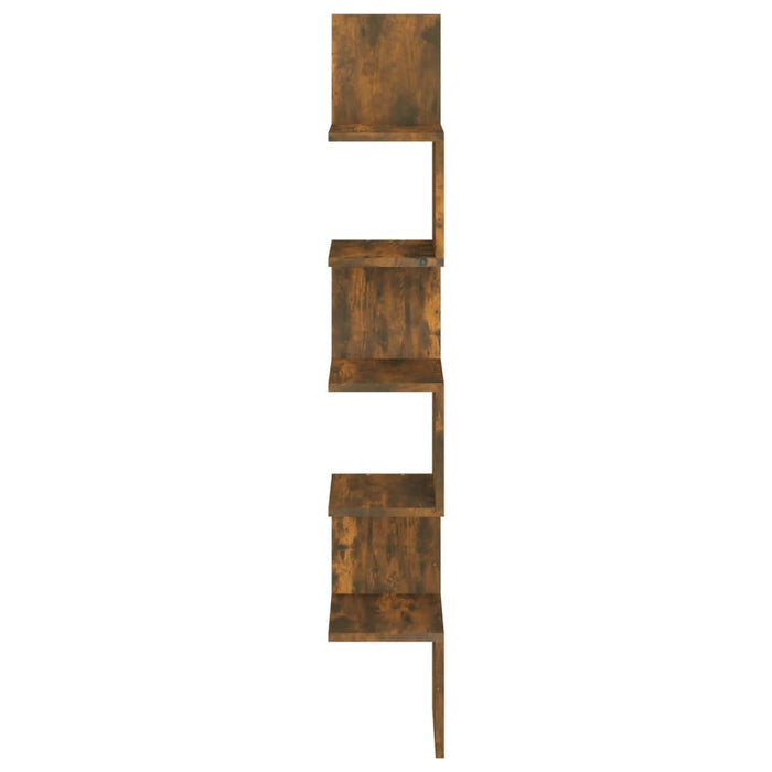 Raft perete de colț stejar afumat 20x20x127,5 cm lemn compozit - WALTI WALTI