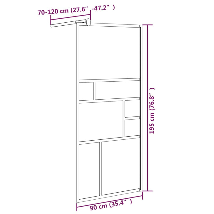 Perete cabină duș walk-in alb 90x195 cm sticlă ESG WALTI