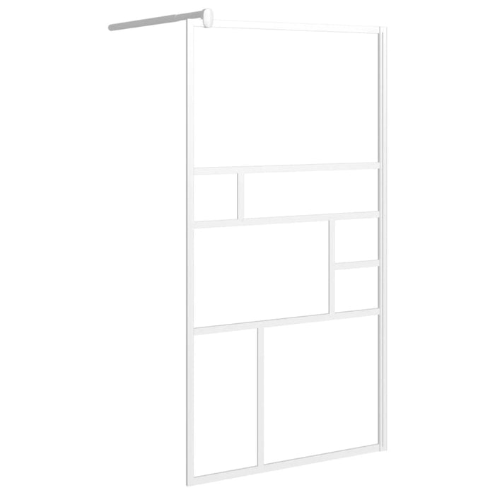 Perete pentru cabină de duș walk-in, alb, 100x195cm, sticlă ESG WALTI