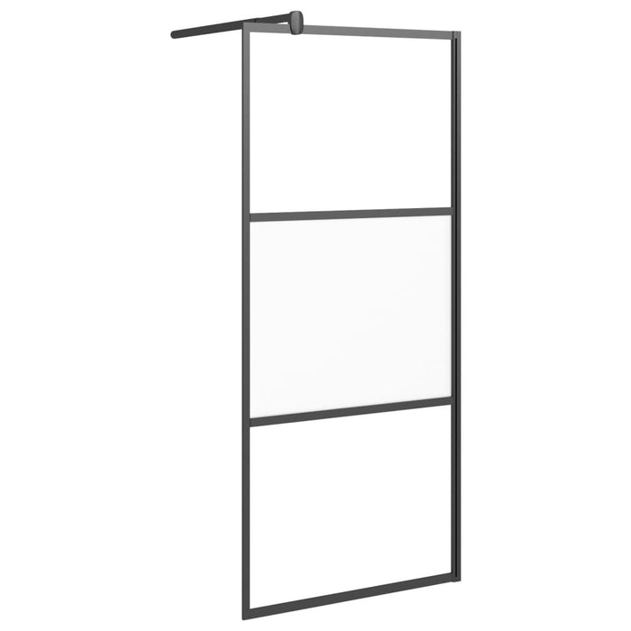 Perete cabină duș walk-in negru 80x195 cm Sticlă ESG semi-mată - WALTI WALTI