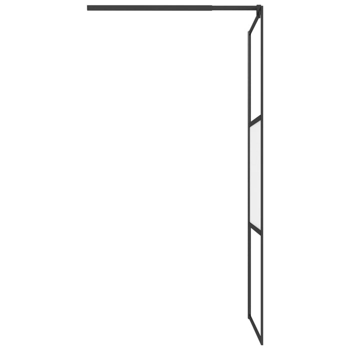 Perete cabină duș walk-in negru 80x195 cm Sticlă ESG semi-mată - WALTI WALTI