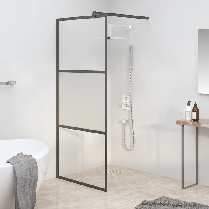 Perete cabină duș walk-in negru 80x195 cm Sticlă ESG semi-mată - WALTI WALTI