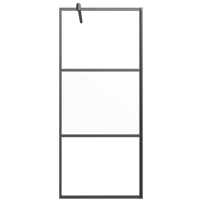 Perete cabină duș walk-in negru 90x195 cm sticlă ESG semi-mată - WALTI WALTI