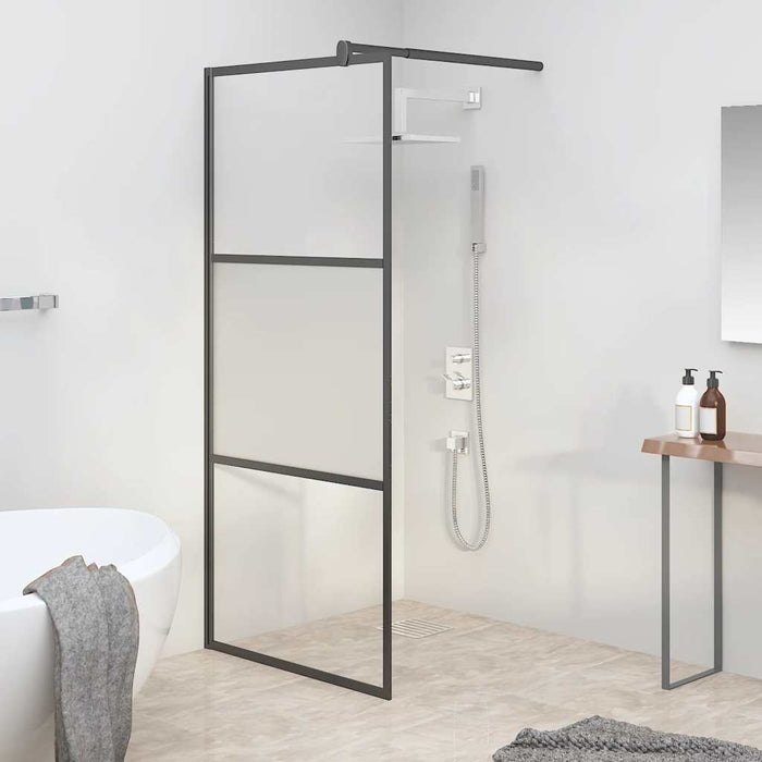 Perete cabină duș walk-in negru 90x195 cm sticlă ESG semi-mată - WALTI WALTI