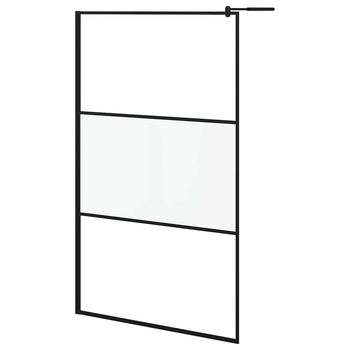 Perete cabină duș walk-in negru 115x195 cm sticlă ESG semi-mată - WALTI WALTI