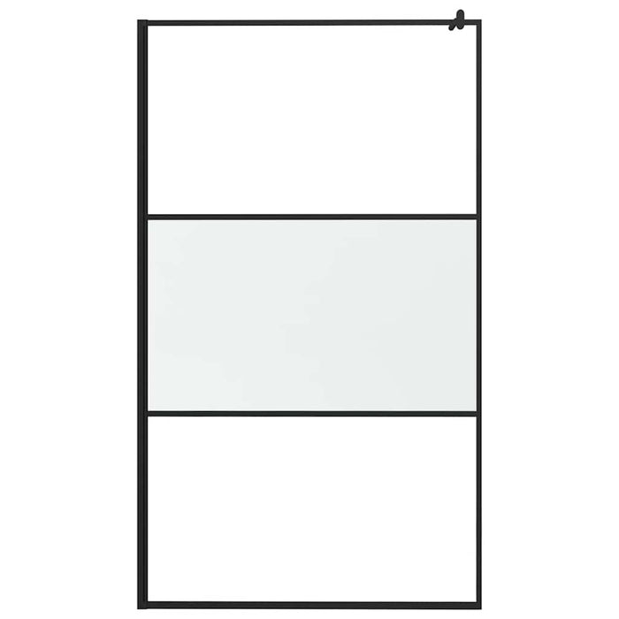 Perete cabină duș walk-in negru 115x195 cm sticlă ESG semi-mată - WALTI WALTI