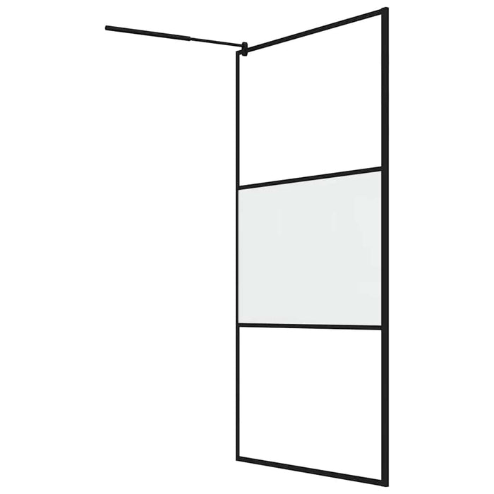 Perete cabină duș walk-in negru 115x195 cm sticlă ESG semi-mată - WALTI WALTI