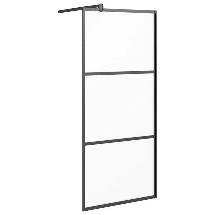 Perete cabină duș walk-in negru 80x195 cm sticlă ESG semi-mată - WALTI WALTI