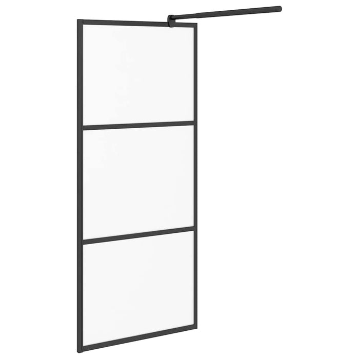Perete cabină duș walk-in negru 90x195 cm sticlă ESG semi-mată - WALTI WALTI