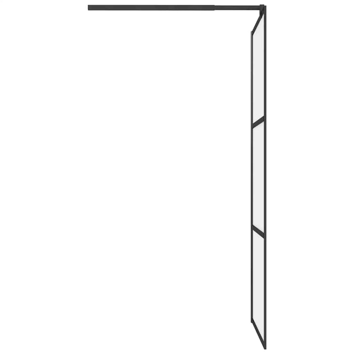 Perete cabină duș walk-in negru 90x195 cm sticlă ESG semi-mată - WALTI WALTI
