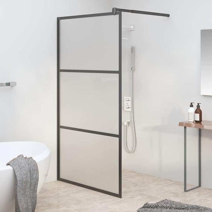 Perete cabină duș walk-in negru 100x195 cm sticlă ESG semi-mată - WALTI WALTI