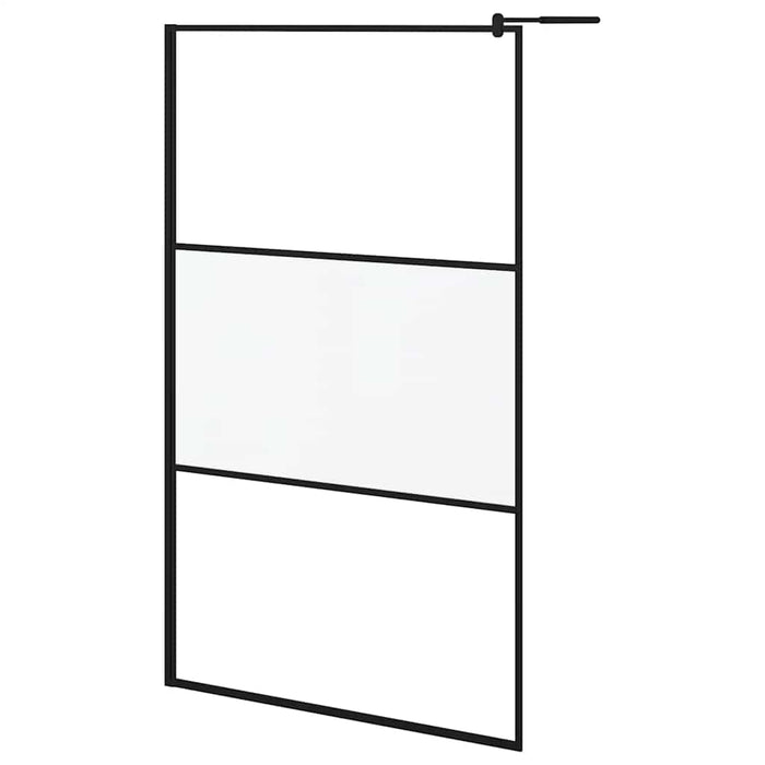 Perete cabină duș walk-in negru 115x195 cm sticlă ESG semi-mată - WALTI WALTI
