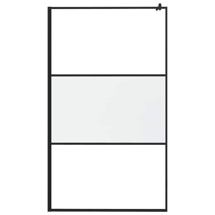 Perete cabină duș walk-in negru 115x195 cm sticlă ESG semi-mată - WALTI WALTI