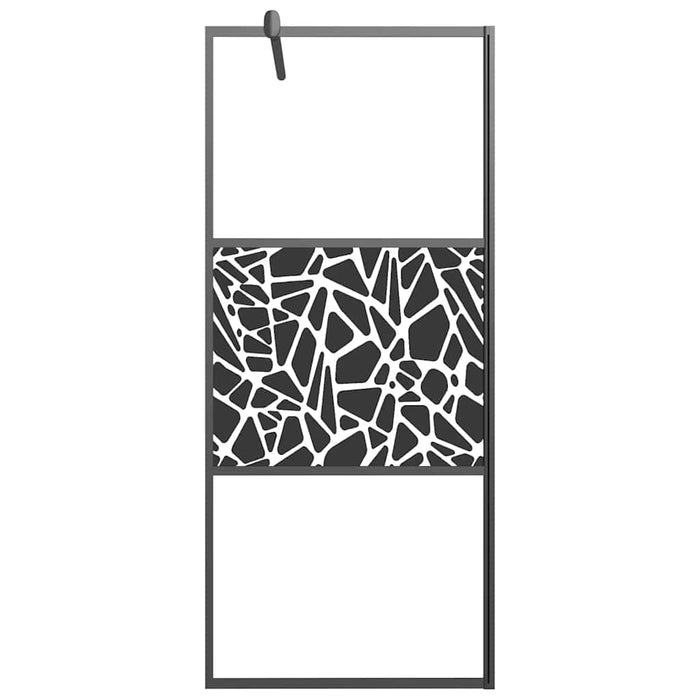 Paravan de duș walk-in negru 80x195 cm sticlă ESG model piatră - WALTI WALTI