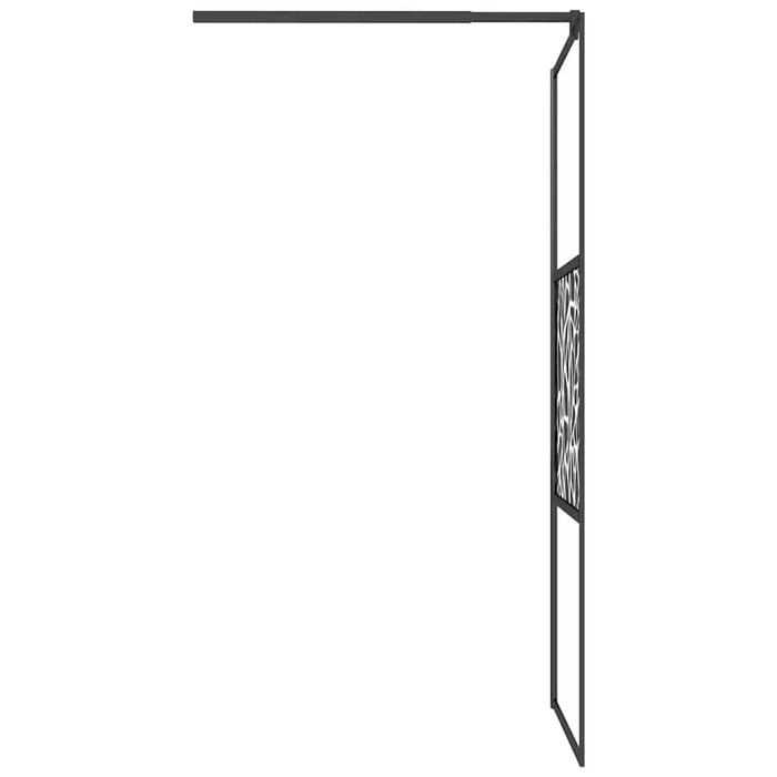 Paravan de duș walk-in negru 80x195 cm sticlă ESG model piatră - WALTI WALTI