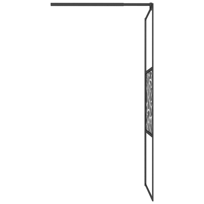 Paravan de duș walk-in negru 90x195 cm sticlă ESG model piatră - WALTI WALTI