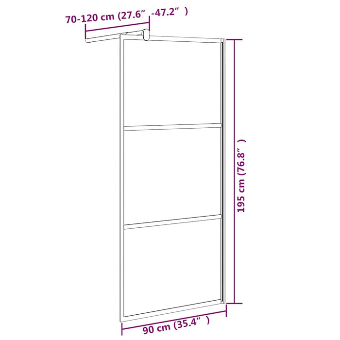 Paravan de duș walk-in negru 90x195 cm sticlă ESG model piatră - WALTI WALTI